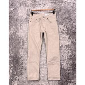 Gustin Jeans 29 x 27 Mens Slim Selvedge Denim Natural Ecru